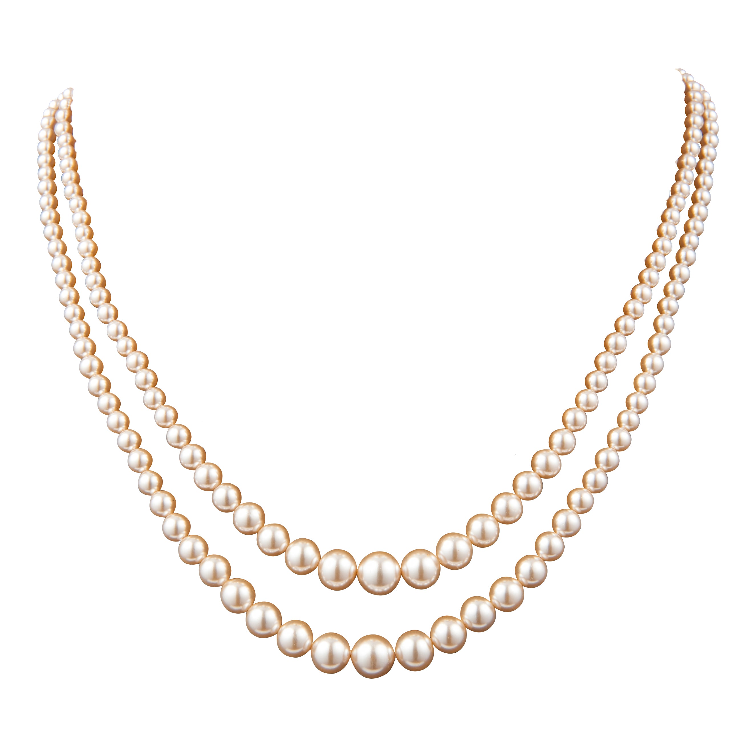 1950s Vintage Faux Pearl Double Stranded Necklace