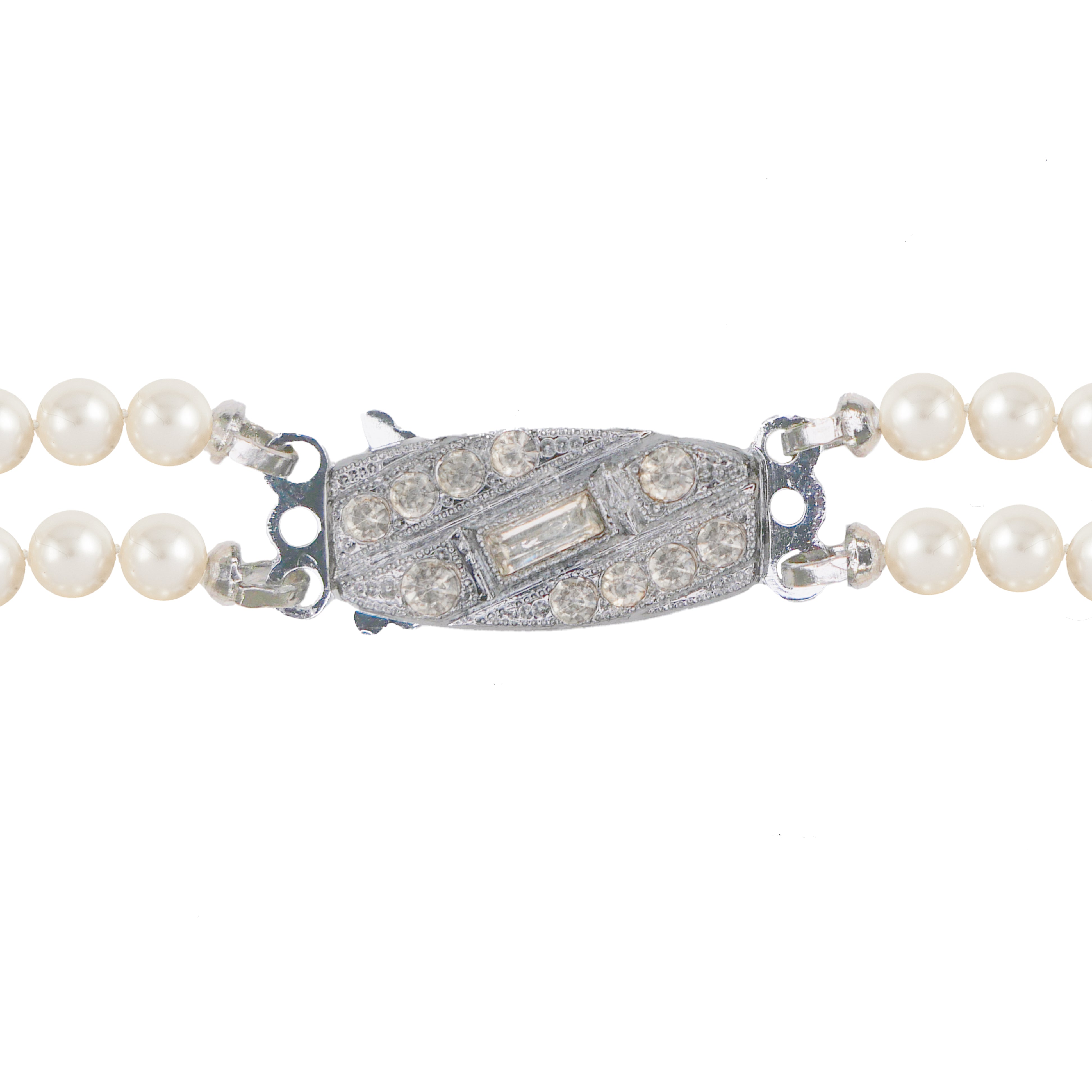 1950s Vintage Faux Pearl Double Stranded Necklace