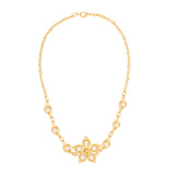 1980s Vintage Faux Pearl Floral Necklace