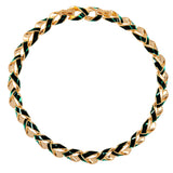 1980s Vintage D'Orlan Green Enamel Necklace