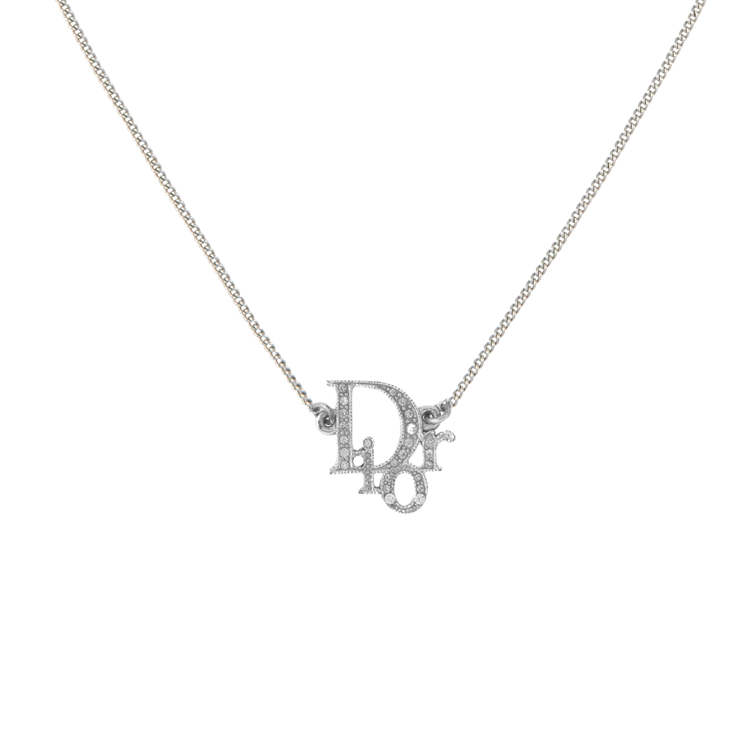 Vintage Christian Dior Logo Pendant Necklace