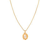 1990s Vintage Faux Pearl Pendant Necklace