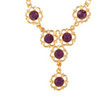 1980s Vintage Edwardian Amethyst Crystal Necklace