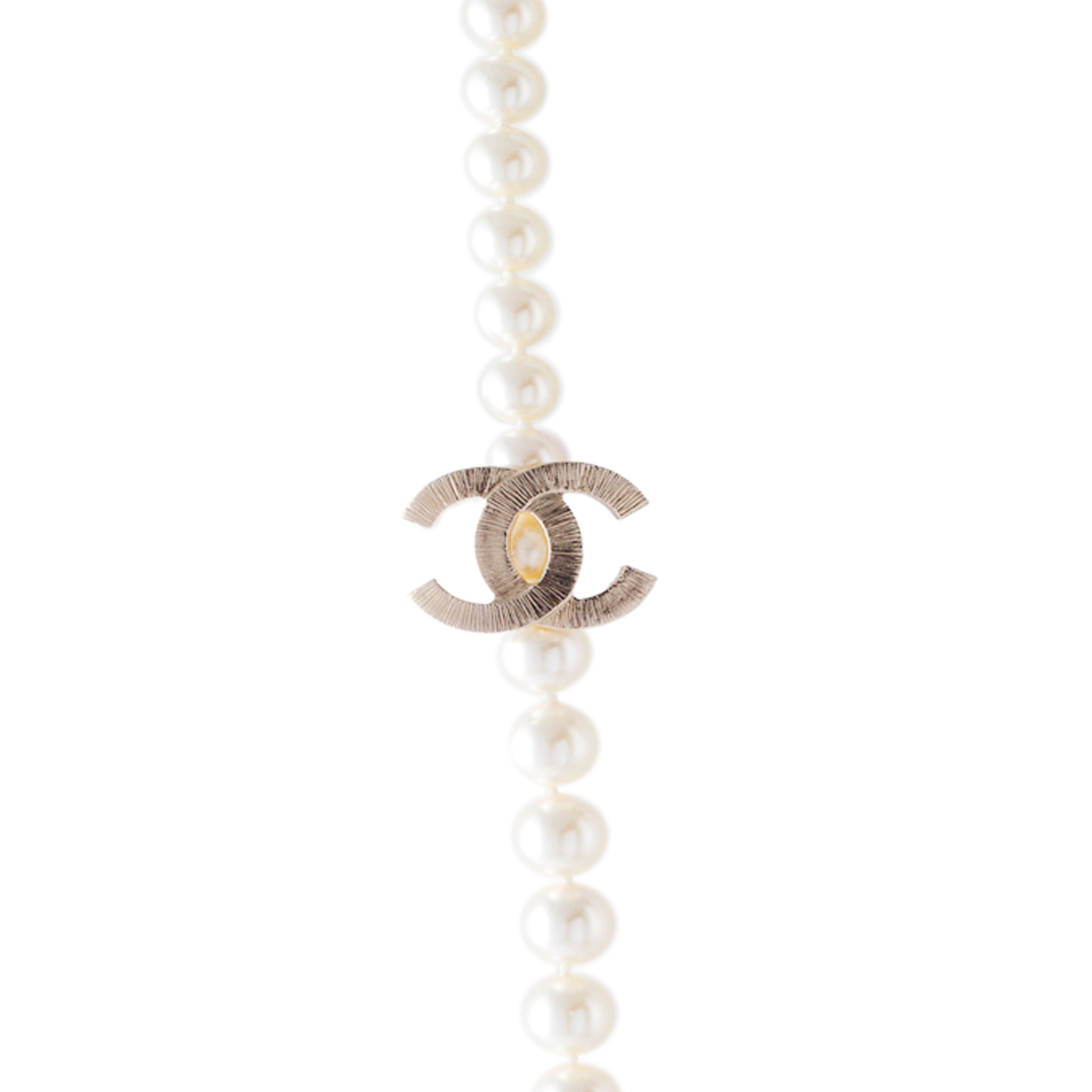 Chanel Logo Faux Pearl Necklace