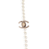 Chanel Logo Faux Pearl Necklace