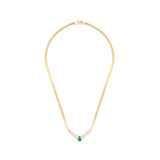 1980s Vintage Christian Dior Emerald V Necklace