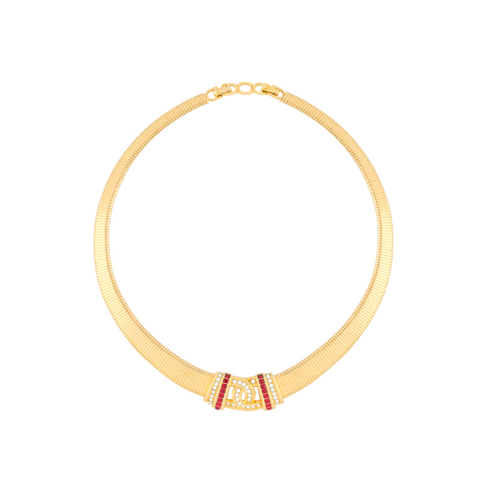 1980s Vintage Christian Dior Flex Chain Collar Necklace