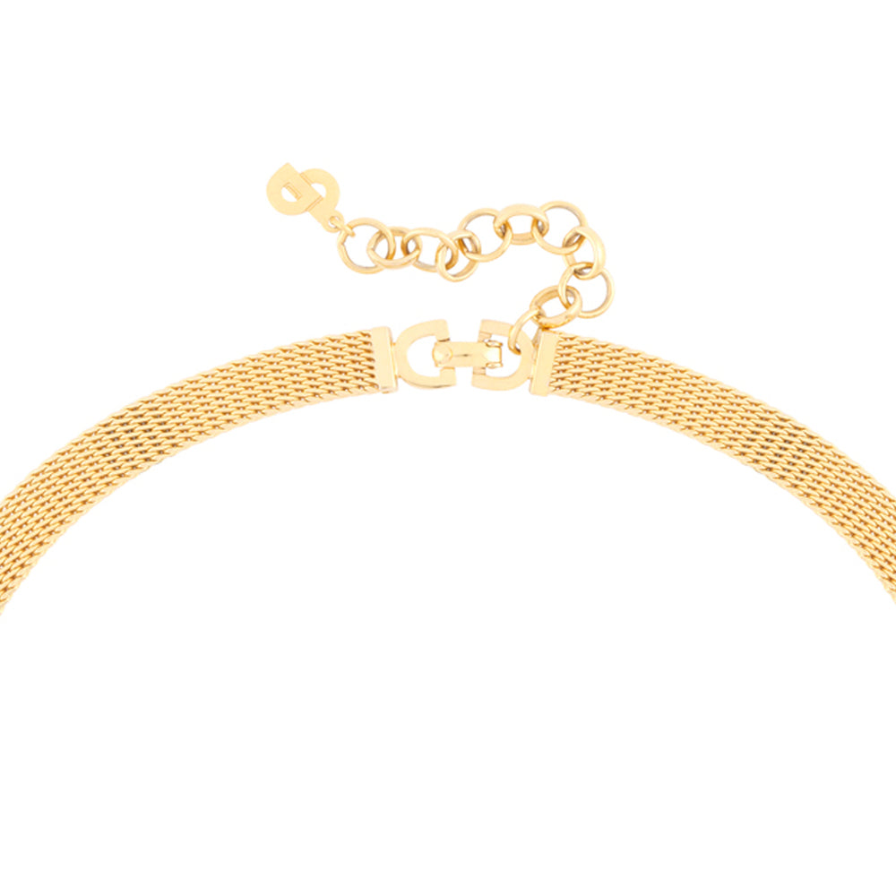 1980s Vintage Christian Dior Flat Weave Collar Necklace