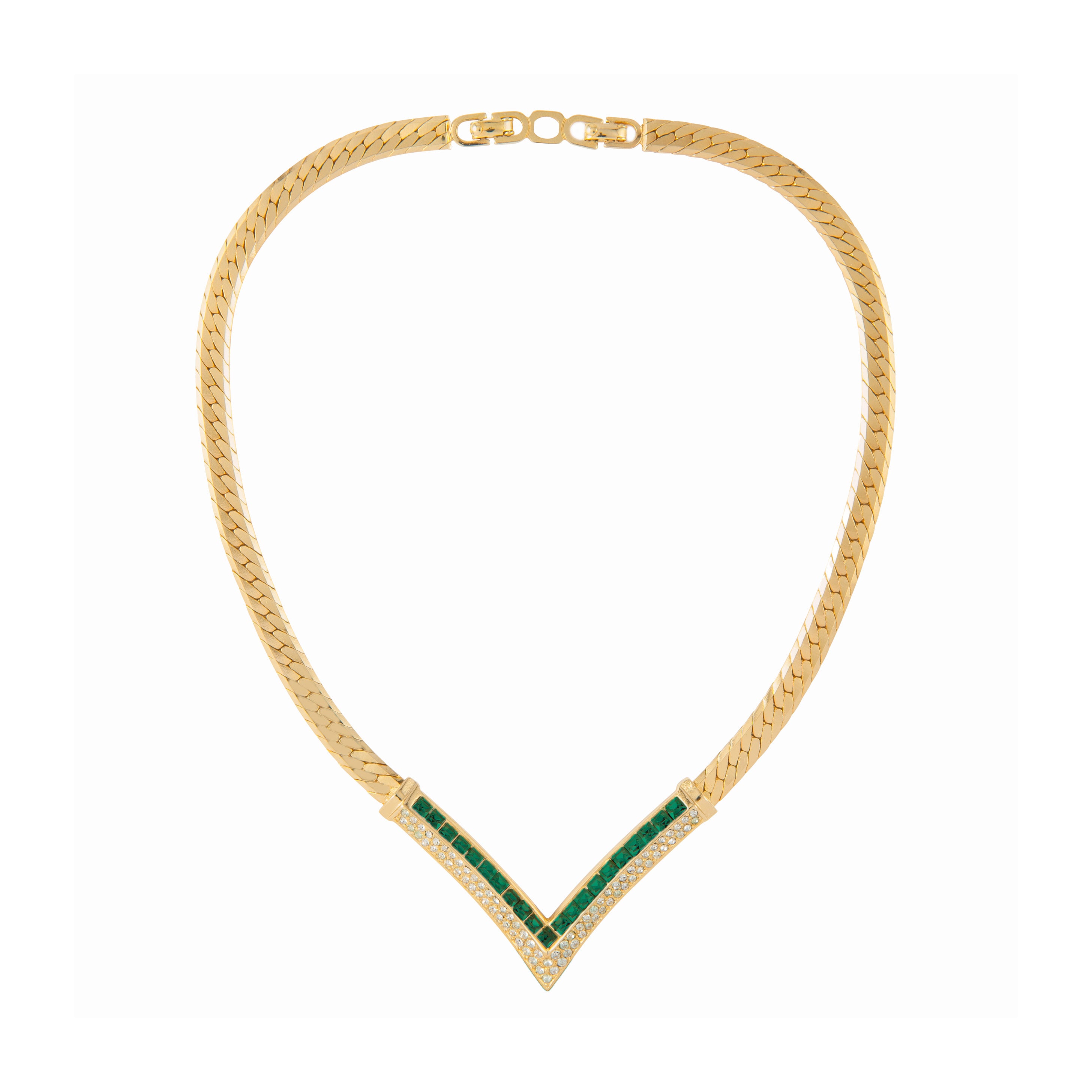 1980s Vintage Christian Dior V-shaped Necklace
