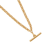 1990s Vintage Belcher Chain Necklace with T Bar