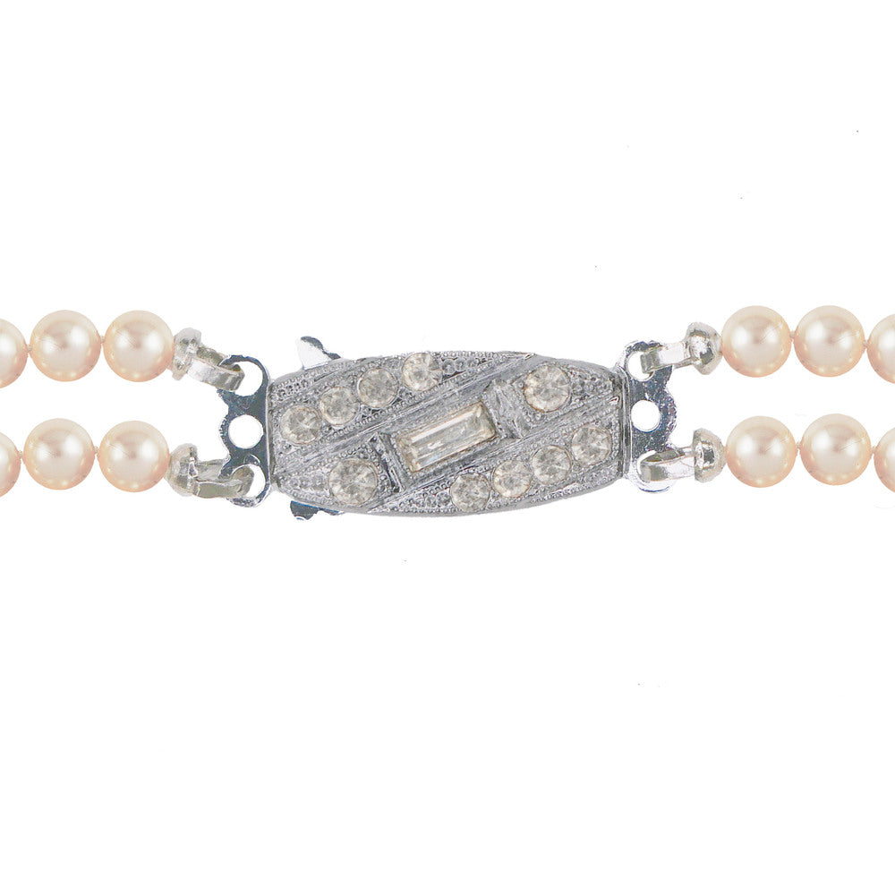 1950s Vintage Faux Pearl Double Strand Necklace