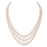 1950s Vintage Faux Pearl Triple Strand Necklace
