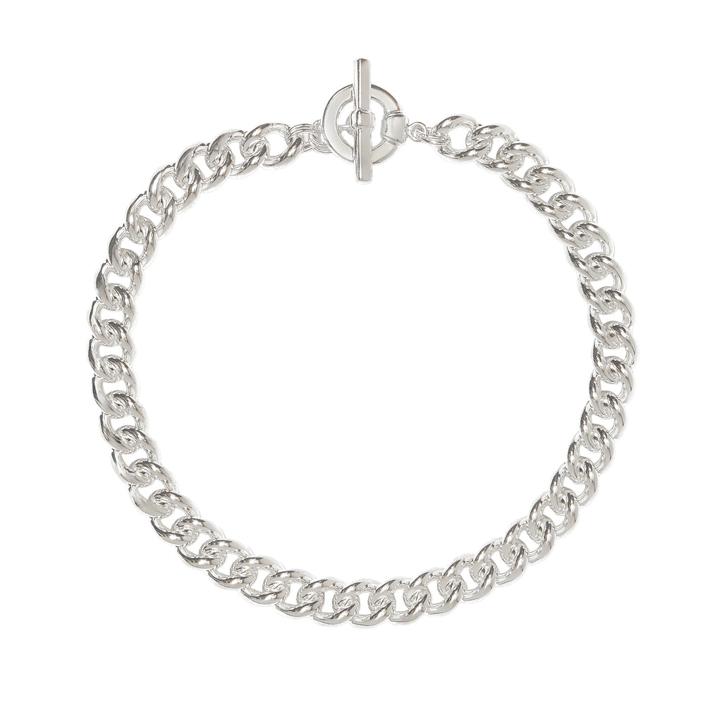 1990s Vintage Curb Chain Necklace with T-Bar