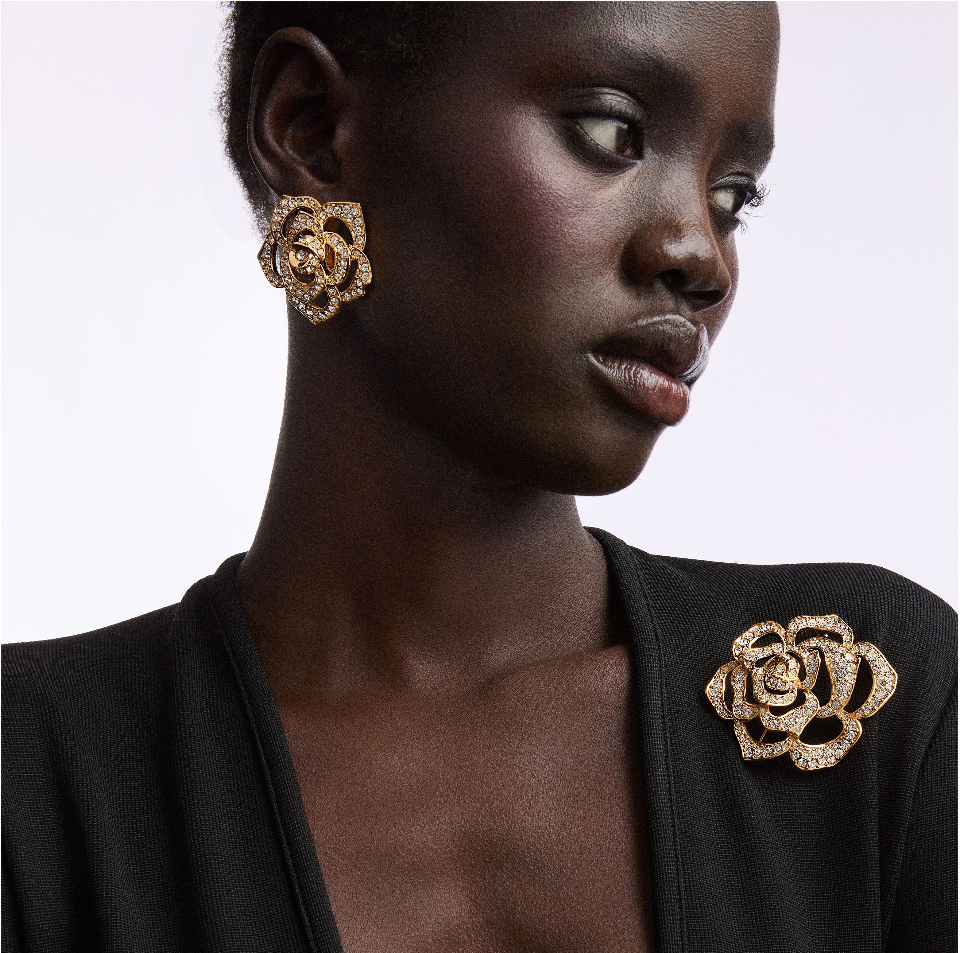 1990s Vintage Elizabeth Taylor Rose Brooch