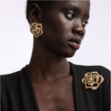 1990s Vintage Elizabeth Taylor Rose Brooch