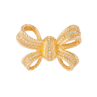 1980s Vintage Christian Dior Swarovski Crystal Bow Brooch