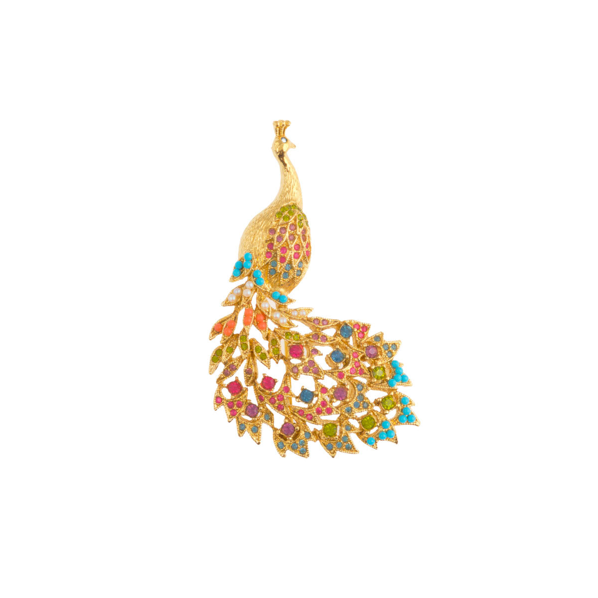 1980s Vintage D'Orlan Peacock Brooch