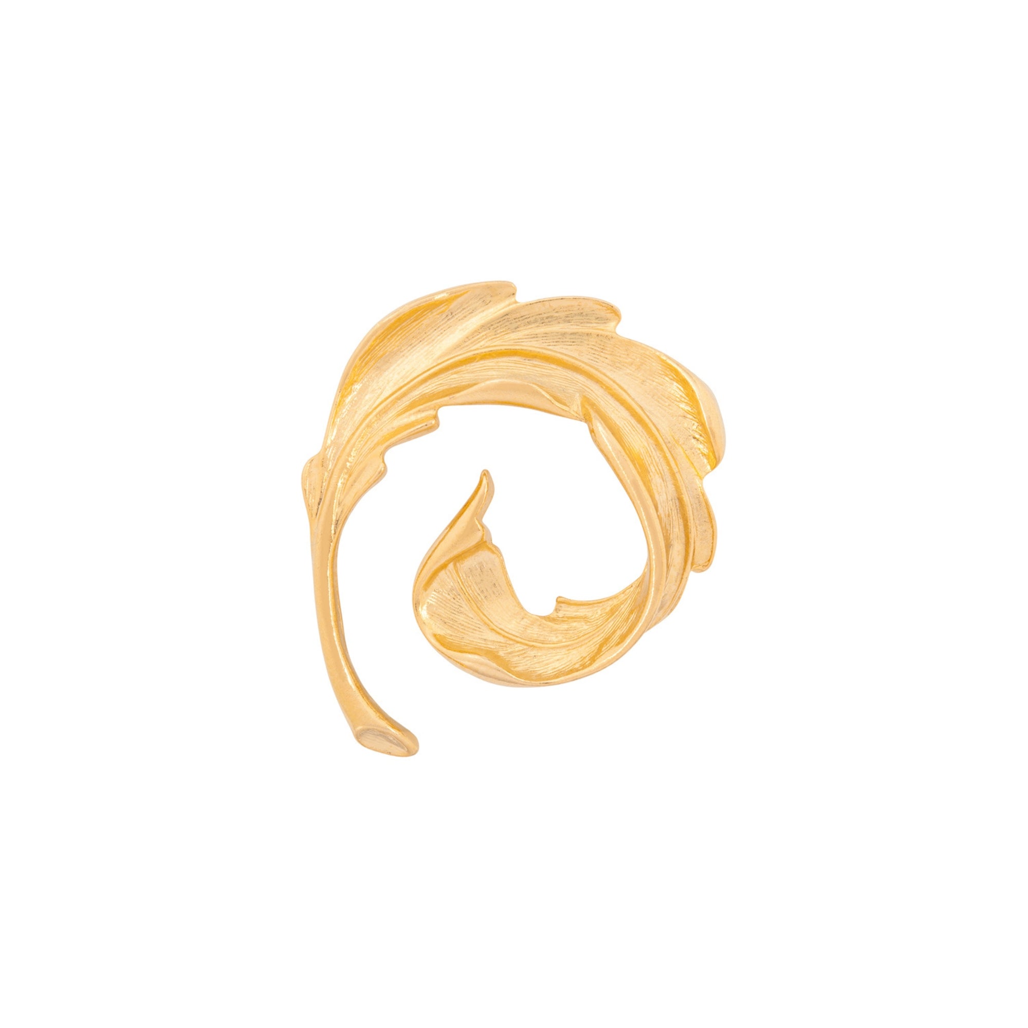 1980s Vintage Stylised Leaf Brooch