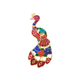 1980s Vintage Cloisonné Peacock Brooch