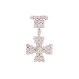 1980s Vintage Crystal Cross Brooch
