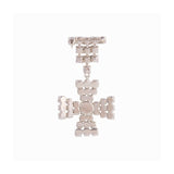 1980s Vintage Crystal Cross Brooch