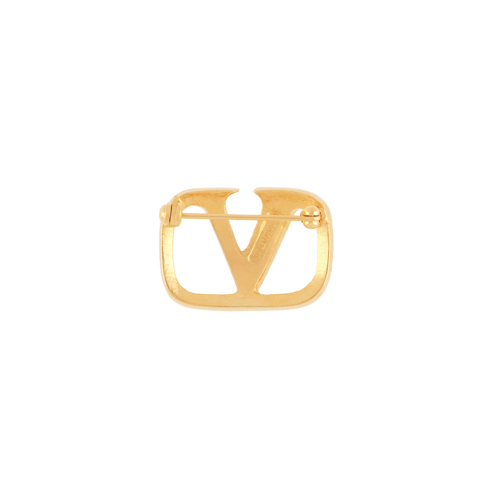 1980s Vintage Valentino Logo Brooch