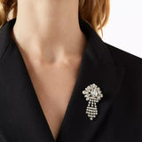 1970s Vintage Drop Crystal Brooch