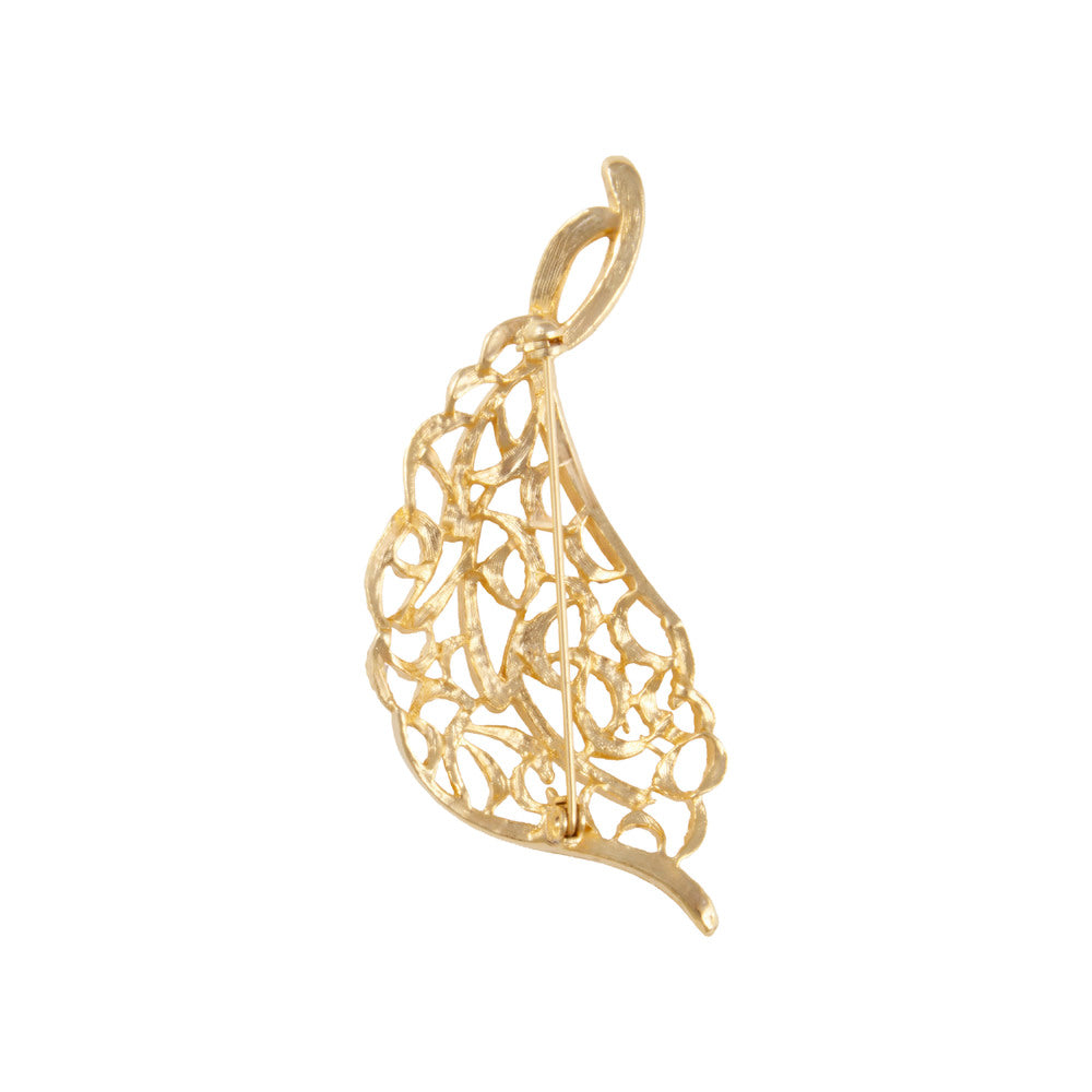 1990s Vintage Stylised Leaf Brooch