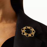 1980s Vintage Edwardian Revival Oval Brooch