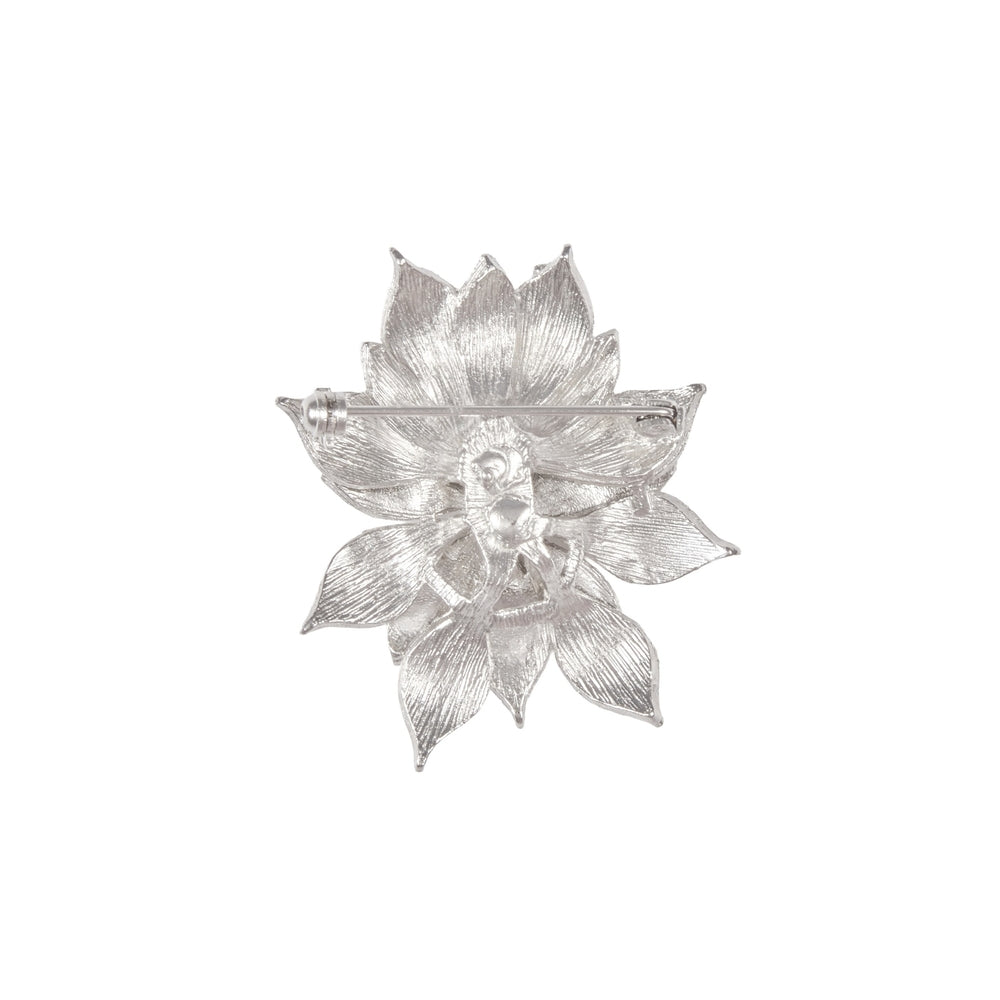 1980s Vintage Floral Faux Pearl Brooch