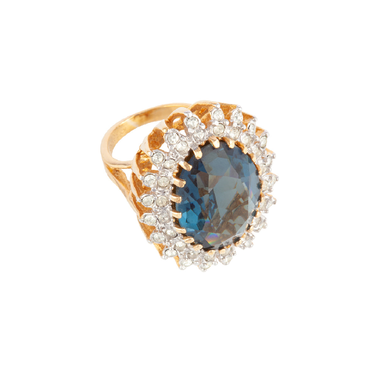 1980s Vintage Faux Sapphire Statement Ring