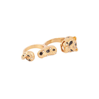 Double-Impact Panther Statement Ring