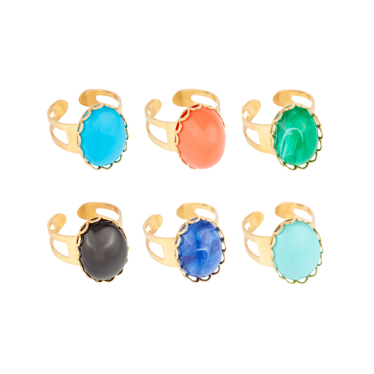 1990s Vintage Plated Ring Set