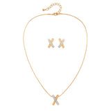 1980s Vintage Nina Ricci Crossover Earring and Necklace Set