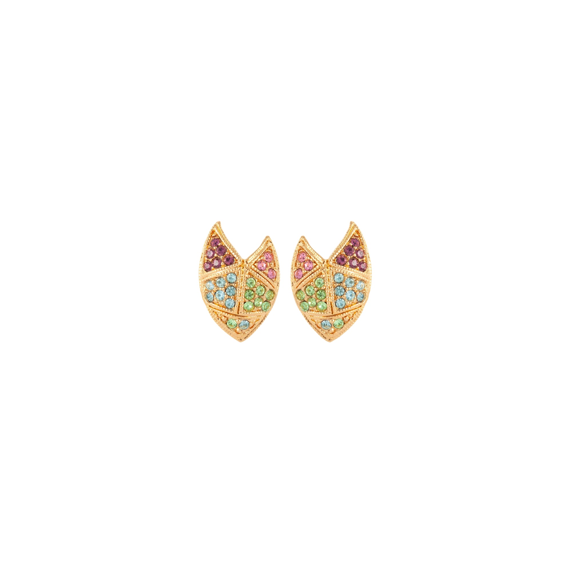 1980s Vintage D'Orlan Pastel Earring and Necklace Set