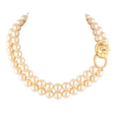 1990s Vintage Kenneth Jay Lane Lion Earring and Necklace Set