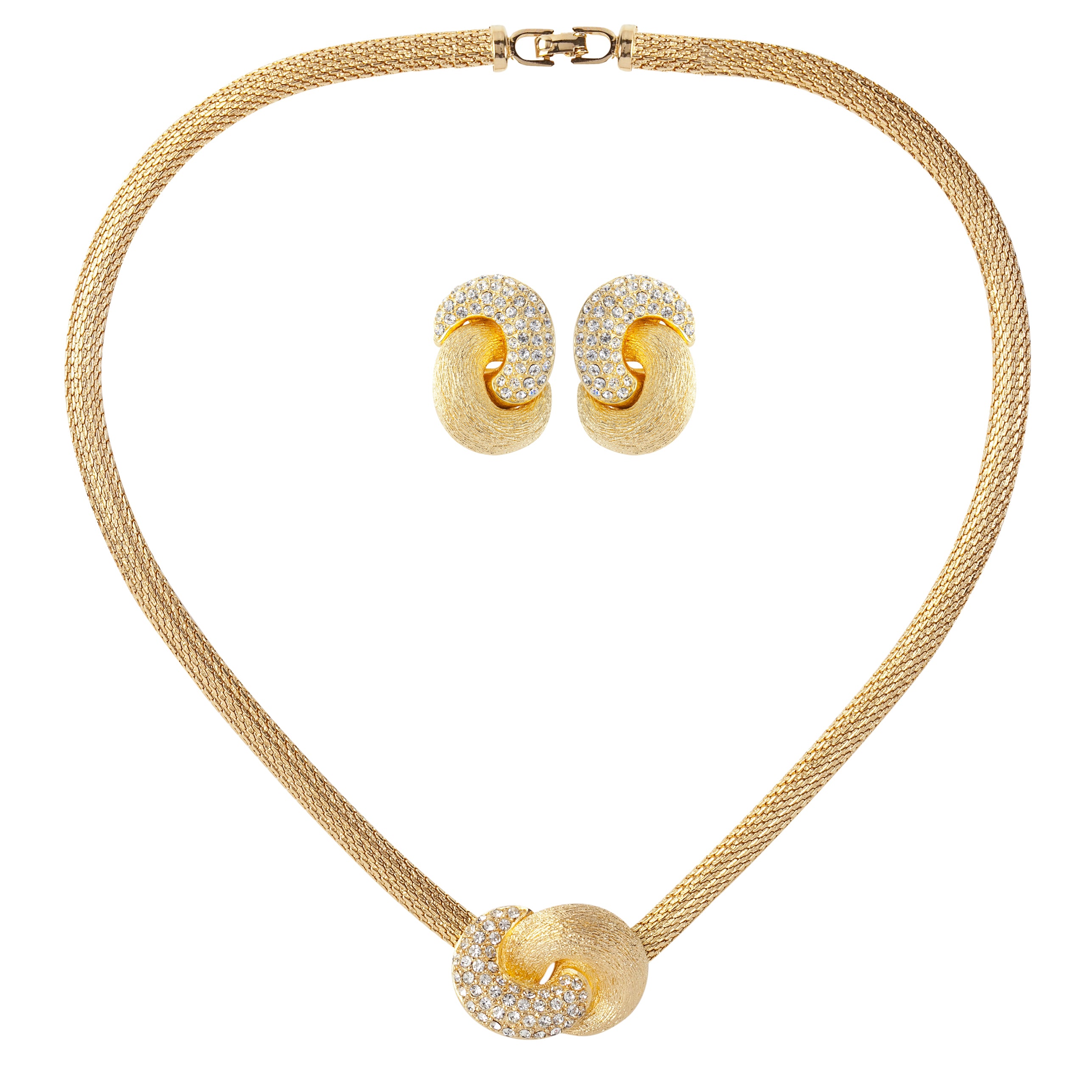 1980s Vintage Christian Dior Necklace And Earring Set