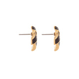 1990s Vintage D'Orlan Black Enamel Necklace and Earrings Set