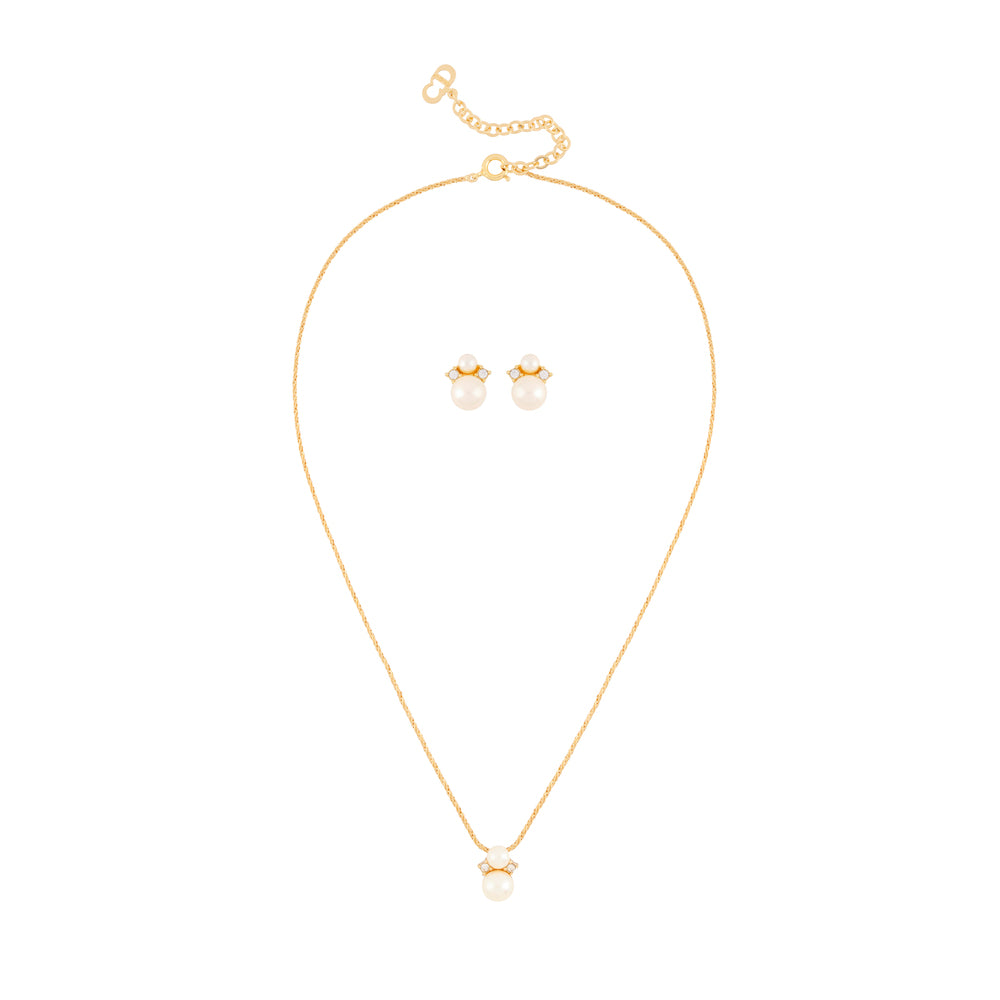 1980s Vintage Christian Dior Earring and Necklace Set