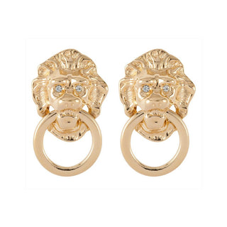 1980s Vintage Kenneth Jay Lane Door Knocker Clip-On Earrings