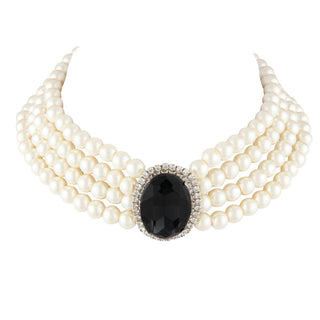Multi Strand Pearl Choker Necklace As Seen In The Crown