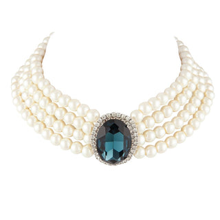 Multi Strand Pearl Princess Diana Choker Necklace