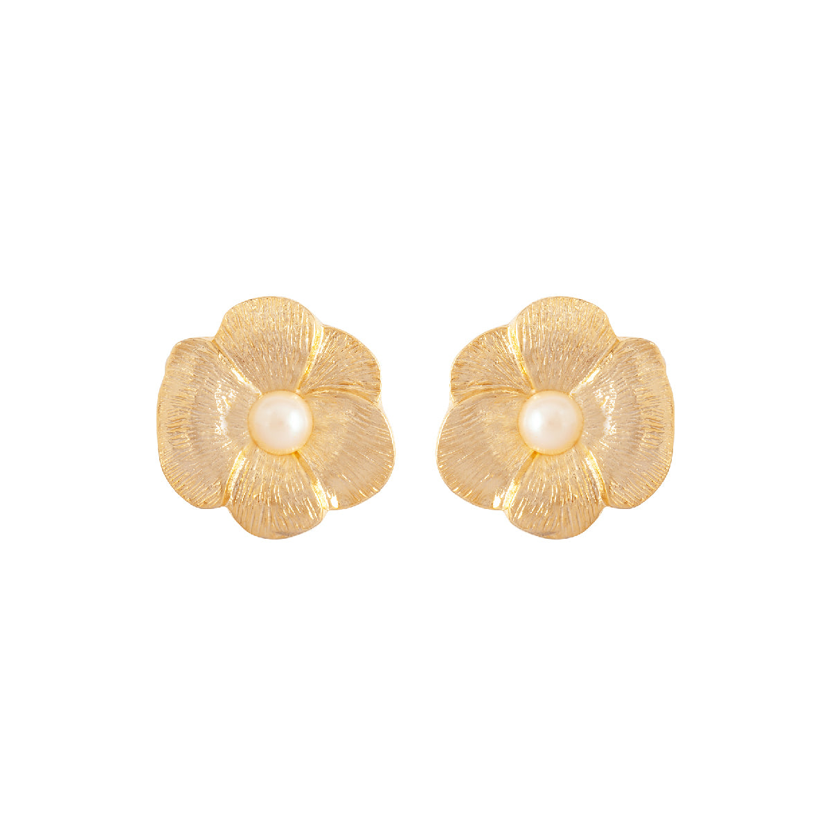 1980s Vintage Faux Pearl Floral Earrings