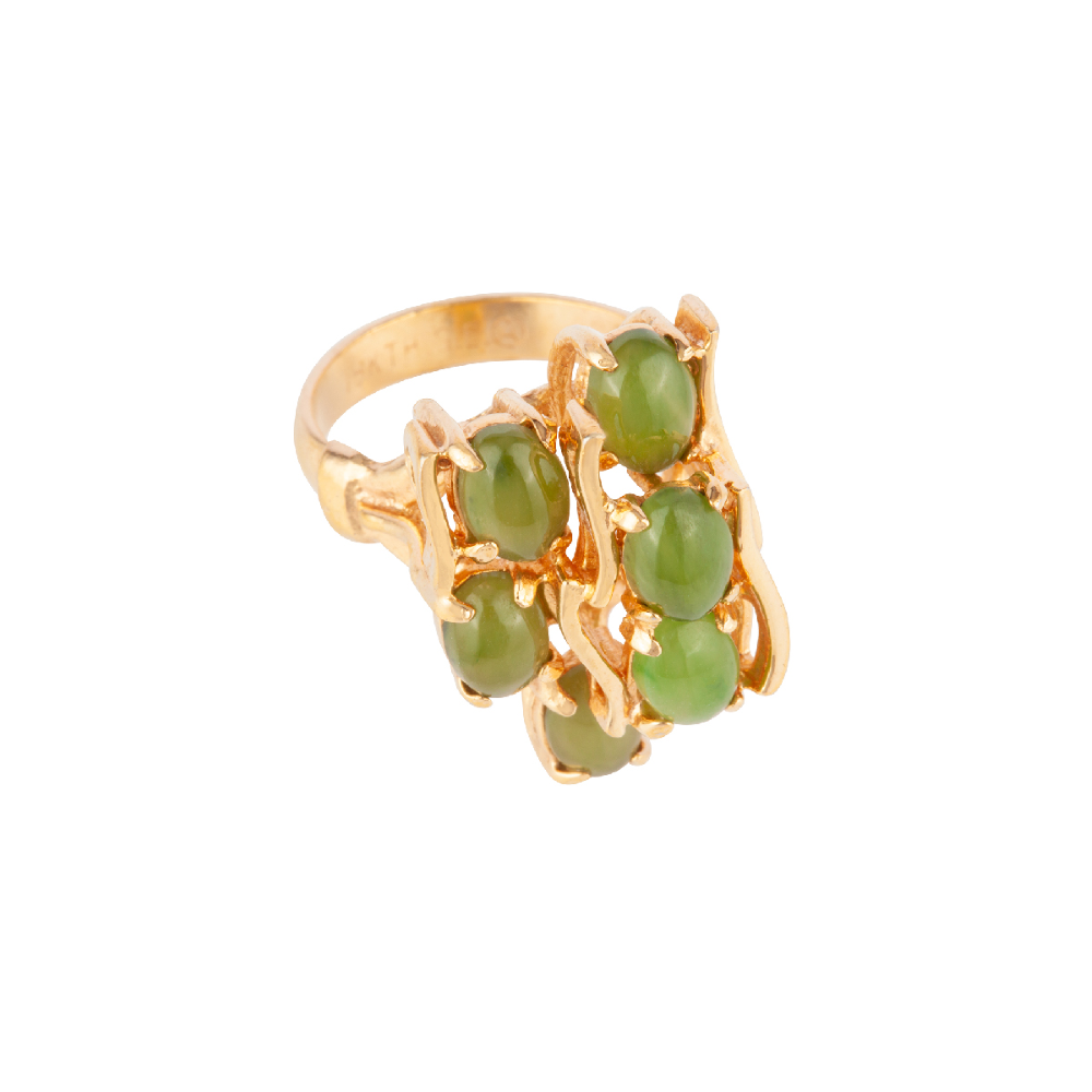 1970s Vintage Faux Jade Cabochon Ring