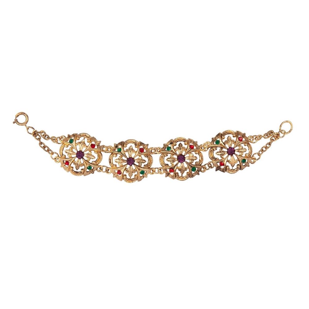 1980s Vintage Ornate Jewel Bracelet