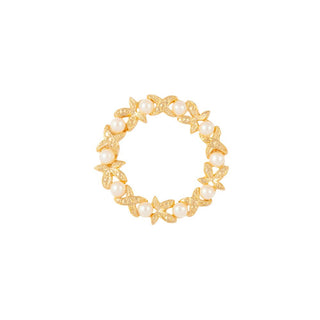 Vintage Faux Pearl Wreath Brooch