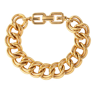 1980s Vintage Givenchy Double Chain Link Bracelet