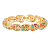 1980s Vintage D'Orlan Jewel Toned Swarovski Crystal Bracelet