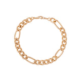 1990s Vintage 22ct Gold Plated Figaro Bracelet