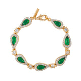1980s Vintage D'Orlan Faux Emerald Bracelet